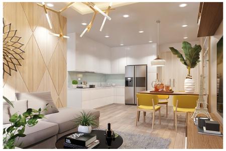 Phối cảnh căn hộ Topaz Elite Căn hộ Topaz Elite tầng cao, bàn giao không kèm nội thất.