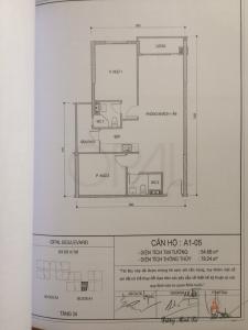 Bản vẽ Opal Boulevard Căn hộ tầng cao Opal Boulevard 2 phòng ngủ, nội thất cơ bản.