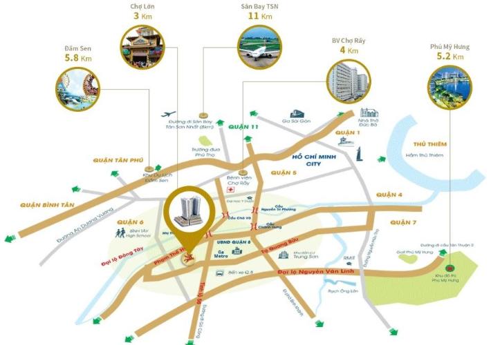 sơ đồ vị trí dự án căn hộ city gate 3 Căn hộ tầng 06 City Gate 3 bàn giao nội thất cơ bản