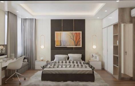 Phòng ngủ căn hộ Safari Khang Điền Cho thuê căn hộ Safira Khang Điền tầng trung, diện tích 69m2, đầy đủ nội thất.