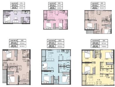 Bản vẽ căn hộ Vinhomes Grand Park Bán căn hộ tầng thấp Vinhomes Grand Park 2 phòng ngủ, diện tích sàn 59.1m2, nội thất cơ bản
