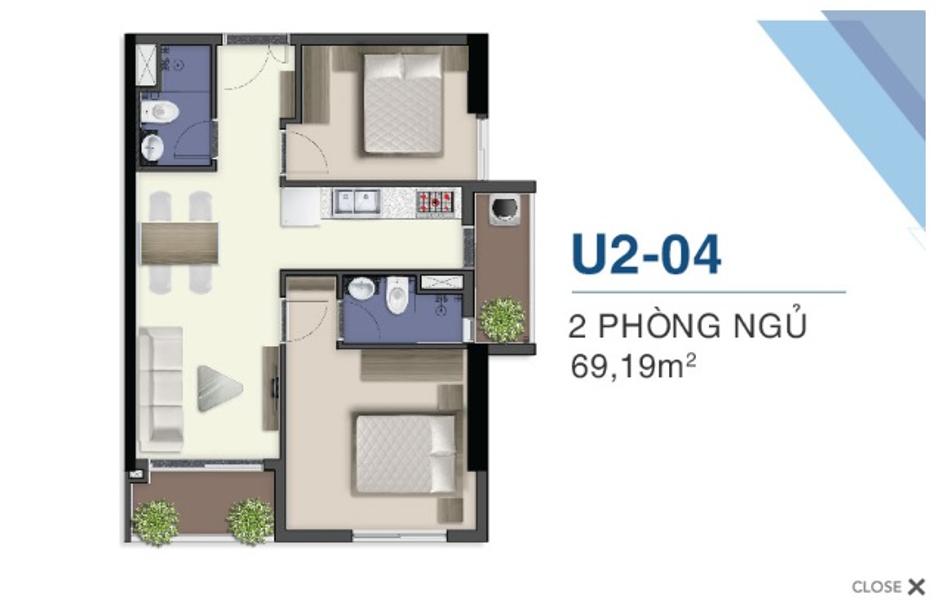 Bán Căn hộ Q7 Saigon Riverside 2pn,2wc