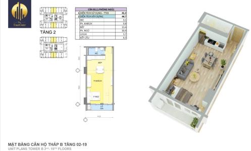 Layout The Eastgate, Dĩ An Căn hộ The EastGate ban công thoáng mát, nội thất cơ bản.