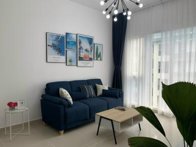 Phòng khách căn hộ Phú Mỹ Căn hộ chung cư Phú Mỹ 3 phòng ngủ, view thành phố nội thất đầy đủ.