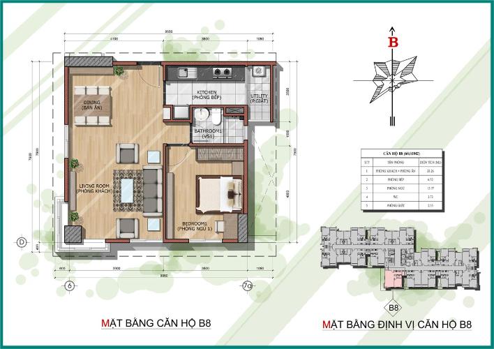 Căn hộ 1 phòng ngủ Căn góc The Avila 2 tầng cao 1 phòng ngủ, nhà trống, mới 100%