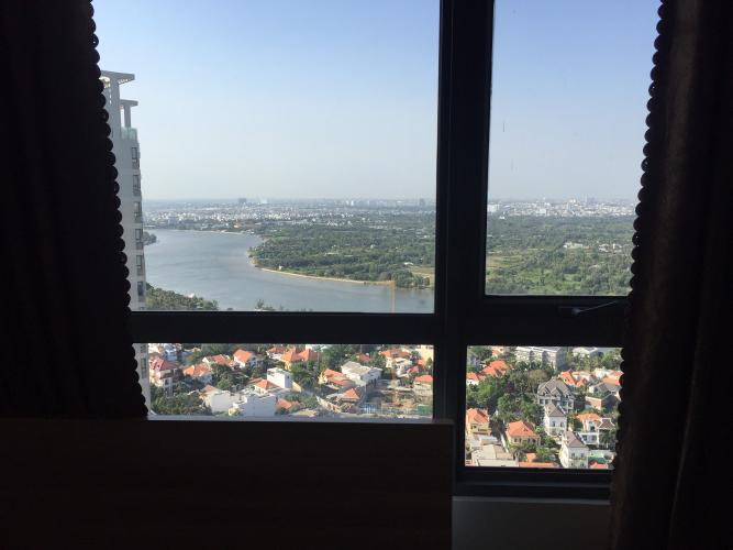 view cảnh căn hộ Masteri Thảo Điền Căn hộ Masteri Thảo Điền 2 phòng ngủ, view sông và thành phố.