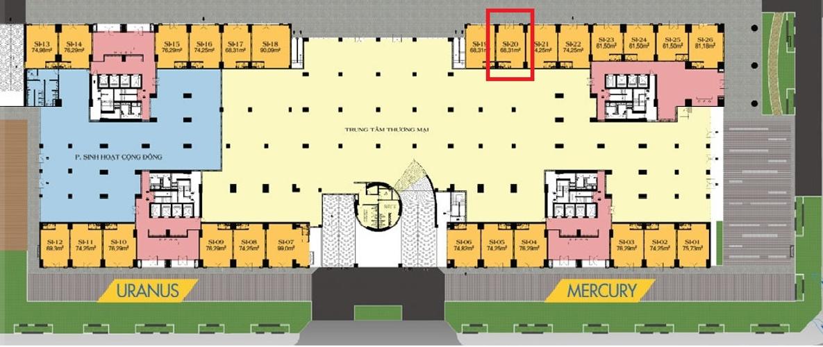 Layout  shop-house Q7 Saigon Riverside Shop-house Q7 Saigon Riverside phù hợp  kinh doanh đa ngành nghề.