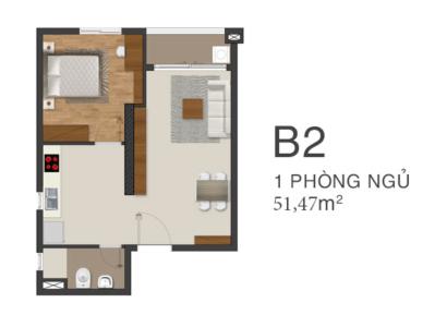 Layout căn hộ Moonlight ParkView Bình Tân Căn hộ Moonlight Park View tầng trung, ban công hướng Bắc.
