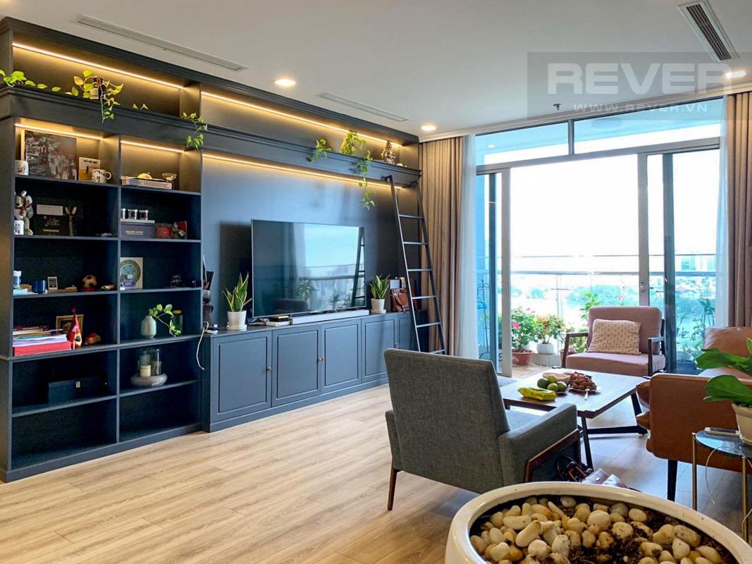 Phòng khách Bán căn hộ Vinhomes Central Park 4PN, tháp Park 4, đầy đủ nội thất sang trọng, view sông và công viên mát mẻ