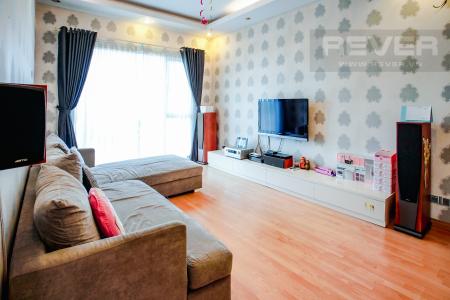 Phòng Khách Căn hộ Chung cư Phú Mỹ tầng cao, 3PN, nội thất đầy đủ, view hồ bơi