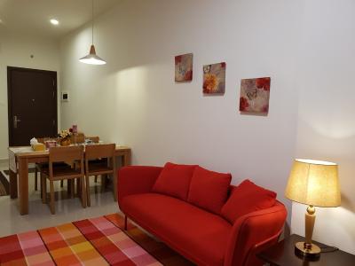 Phòng khách The Sun Avenue Căn hộ tầng 9 The Sun Avenue 2 phòng ngủ, view thành phố.