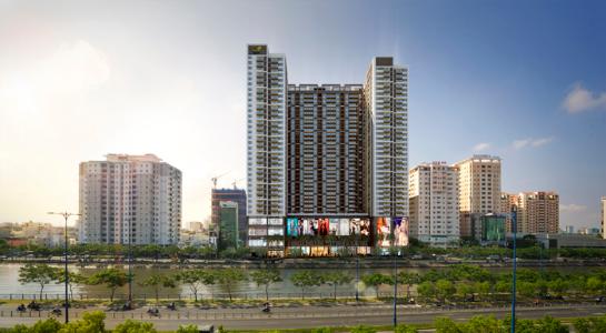 builiding dự án Căn hộ The Gold View Bán căn hộ 2 phòng ngủ, ban công hướng Tây Nam The Gold View