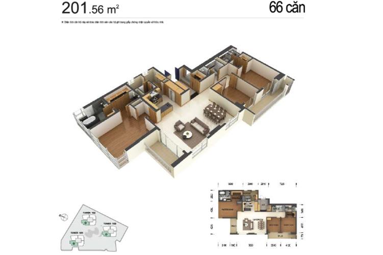 Căn hộ 3 phòng ngủ Căn góc 3 phòng ngủ Xi Riverview Quận 2 thiết kế đẹp, sang trọng