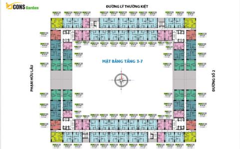 Mặt bằng dự án Căn hộ Bcons Garden tầng thấp, nội thất cơ bản.
