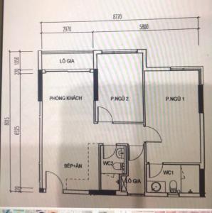 Bản vẽ căn hộ Safari Khang Điền Cho thuê căn hộ Safira Khang Điền tầng trung, diện tích 69m2, đầy đủ nội thất.