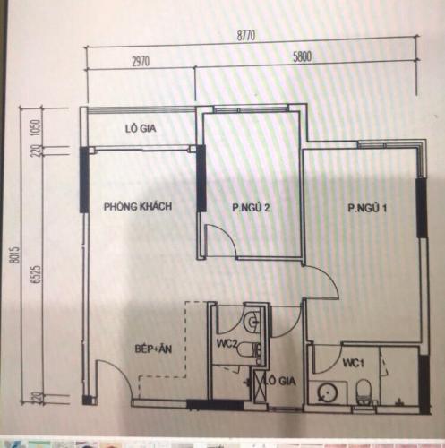 Bản vẽ căn hộ Safari Khang Điền Cho thuê căn hộ Safira Khang Điền tầng trung, diện tích 69m2, đầy đủ nội thất.