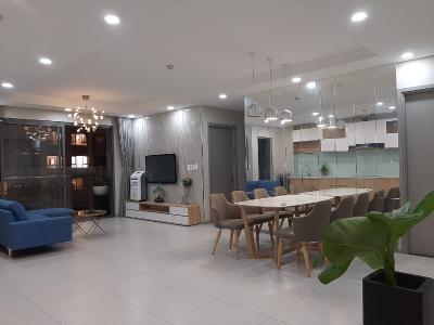 phòng khách căn hộ The Gold View Bán căn hộ đầy đủ nội thất, view nội khu The Gold View