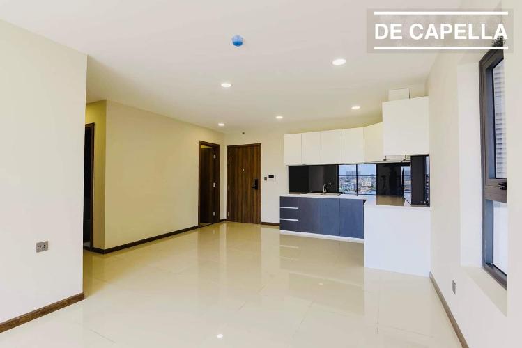 Phòng khách và bếp căn hộ DE CAPELLA Bán căn hộ De Capella 3PN, block A, diện tích 94m2, nội thất cơ bản, view Landmark 81 và Bitexco