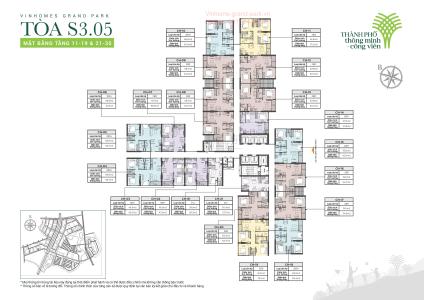 Bản vẽ dự án Vinhomes Grand Park Bán căn hộ tầng cao Vinhomes Grand Park, view toàn cảnh thành phố, tiện ich đẳng cấp