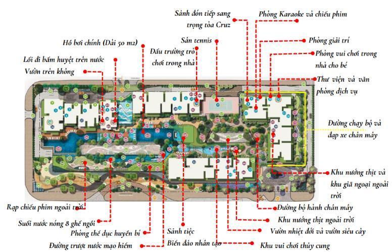 Mặt bằng phối cảnh căn hộ Căn hộ Feliz en Vista Căn hộ Feliz en Vista tầng 12B nội thất cơ bản