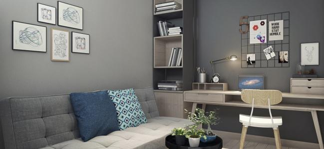 Phòng khách căn hộ CITISOHO Bán căn hộ Citisoho 2 phòng ngủ  diện tích 51m2, mới bàn giao