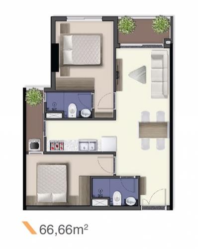 mặt bằng căn hộ Căn hộ tầng trung Q7 Saigon Riverside nội thất cơ bản.