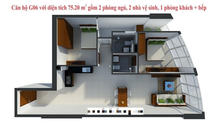 Layout Conic Gateway, Quận 8 Căn hộ Conic Gateway tầng trung, bàn giao nội thất cơ bản.