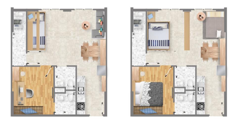 layout căn hộ Saigon Itela Căn hộ Saigon Intela nội thất cơ bản, view thành phố sầm uất.