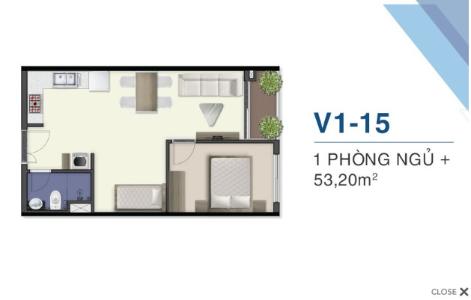 layout căn hộ Q7 Saigon Riverside Bán căn hộ Q7 Saigon Riverside ban công hướng Đông, view sông Sài Gòn.