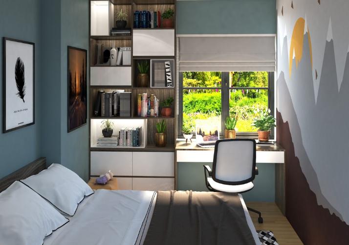 Nhà mẫu Bcons Garden Căn hộ Bcons Garden ban công hướng Đông đón gió.