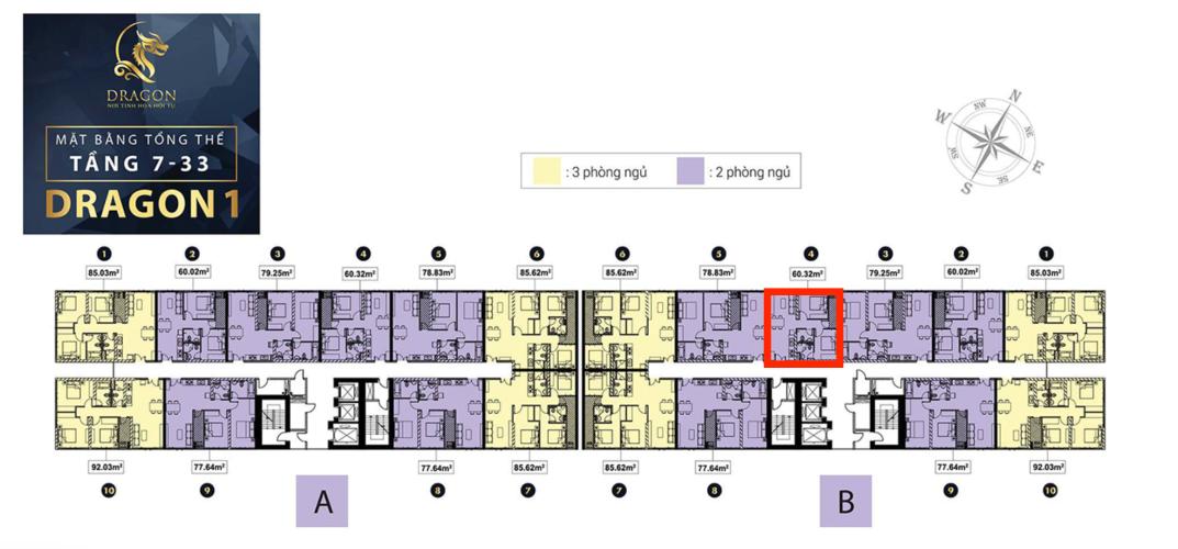 Mặt bằng tầng căn hộ Topaz Elite Căn hộ Topaz Elite tầng trung đón view hướng Tây Bắc thoáng mát.