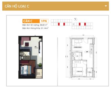 Mặt bằng căn hộ Căn hộ Bcons Suối Tiên tầng trung, ban công hướng Tây Nam mát mẻ.