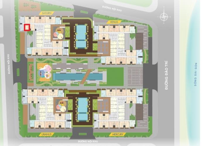 Layout tổng quan S2.25.02 Bán căn hộ tầng cao Q7 Saigon Riverside nhìn ra khuôn viên xanh.