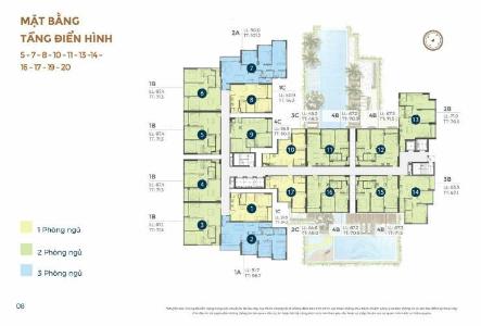 Layout tầng căn hộ Precia , Quận 2 Căn hộ Precia tầng 13 ban công thoáng mát, nội thất cơ bản.