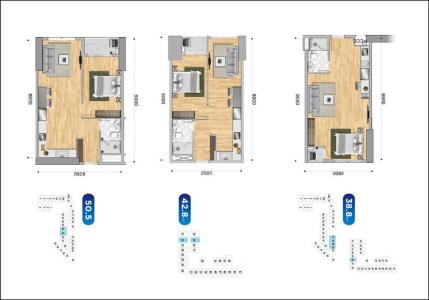 mặt bằng căn hộ Sunrise CityView Cho thuê căn hộ view thành phố, nội thất cơ bản Sunrise CityView