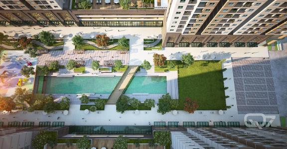 Phối cảnh căn hộ Q7 SAIGON RIVERSIDE Bán căn hộ Q7 Saigon Riverside thuộc tầng trung,  1 phòng ngủ diện tích 53m2, sổ hồng đầy đủ