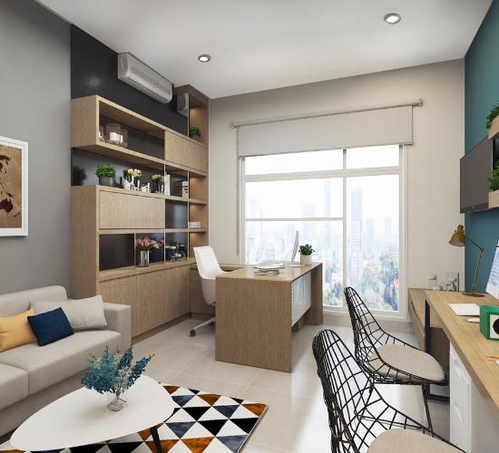 Hình mẫu officetel Sunrise Riverside Office-tel Sunrise Riverside nội thất cơ bản, ban công hướng Bắc.