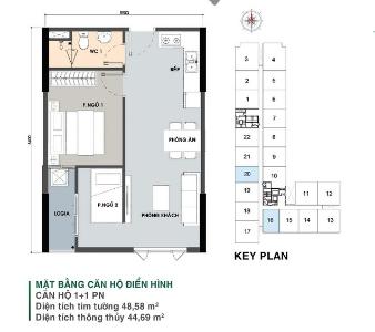 Mặt bằng căn hộ Picity High Park Căn hộ Picity High Park tầng cao, bàn giao nội thất cơ bản.