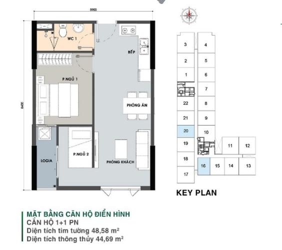 Mặt bằng căn hộ Picity High Park Căn hộ Picity High Park tầng cao, bàn giao nội thất cơ bản.