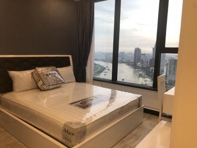 Phòng ngủ căn hộ VINHOMES GOLDEN RIVER Bán căn hộ Vinhomes Golden River 2PN, diện tích 78m2, đầy đủ nội thất, view sông Sài Gòn và Bitexco