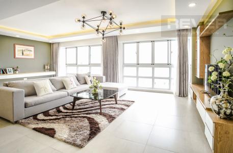 Phòng Khách Bán căn hộ Happy Valley 3PN, tầng thấp, đầy đủ nội thất, view trực diện sông