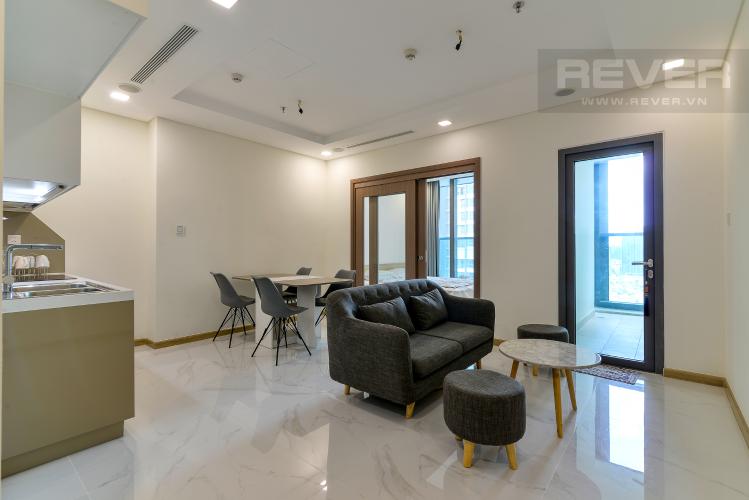 Phòng Khách Cho thuê căn hộ Vinhomes Central Park 1PN, tầng thấp, tháp Landmark 81, đầy đủ nội thất