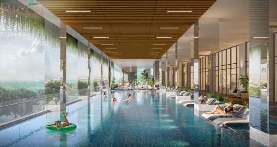 Hồ bơi Ricca Quận 9 Căn hộ Ricca 1 phòng ngủ view  thoáng mát, nội thất cơ bản.