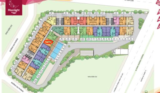 Mặt bằng Moonlight Boulevard Bình Tân Căn hộ Moonlight Boulevard bàn giao kèm nội thất.