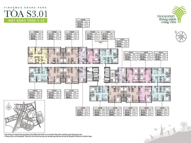 Bản vẽ dự án Vinhomes Grand Park Bán căn hộ 1 phòng ngủ Vinhomes Grand Park, diện tích 30.9m2, thiết kế hiện đại, nội thất cơ bản.