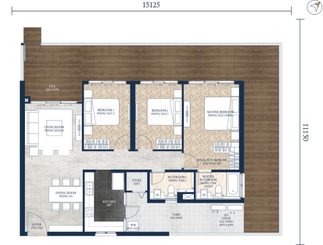 Mặt bằng  căn hộ Feliz En Vista Căn hộ Feliz En Vista view thành phố sầm uất, có thông tầng thoáng mát