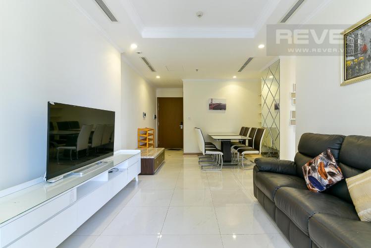 Phòng khách căn hộ VINHOMES CENTRAL PARK Cho thuê căn hộ Vinhomes Central Park 2PN, tháp Landmark 3, đầy đủ nội thất, view thành phố