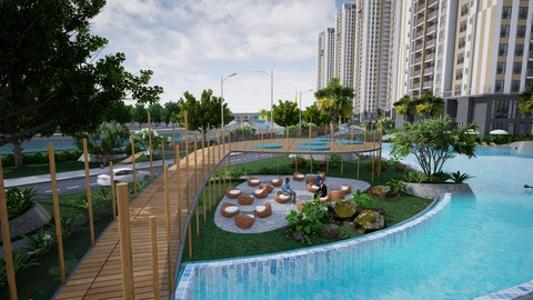 Tiện ích Diamond Riverside, Quận 8 Căn hộ Diamond Riverside tầng trung, ban công hướng Bắc.