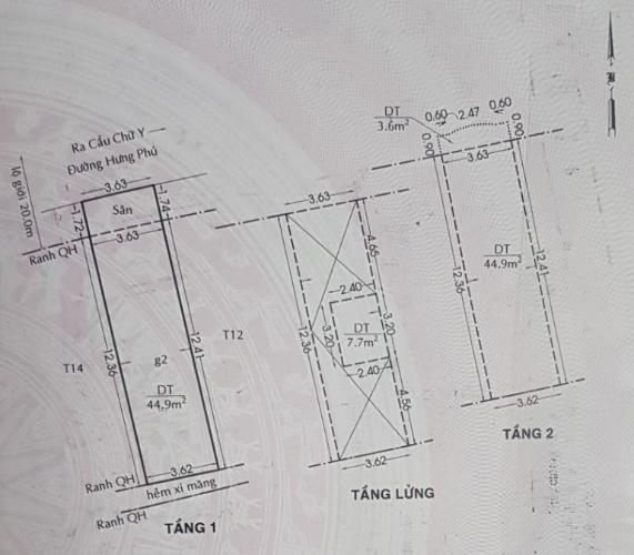 Bản vẽ nhà phố Hưng Phú, Quận 8 Nhà phố mặt tiền trung tâm quận 8, hướng Đông Nam, sổ hồng riêng.