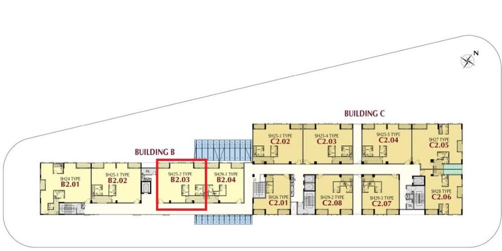 layout Phú Mỹ Hưng Midtown Shop-house Phú Mỹ Hưng Midtown nhà thô, ban công hướng Đông Bắc.